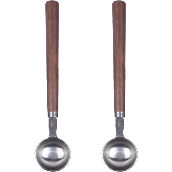 【並行輸入品】 KKC Wood Long Handle Coffee Scoops for Ground Coffee Long Handle S