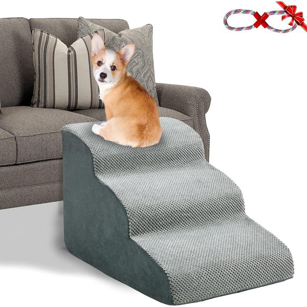 商品名MALOROY Foam Dog Ramps, Dog Stairs Ladder Pet Ramp Stairs Non-Slip Pet Step for Older Dogs, Pet with Joint Pain, Sofa...