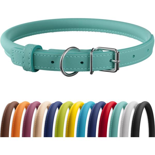 並行輸入品】 CollarDirect ロールドレザー犬用首輪、ソフトパッド入り