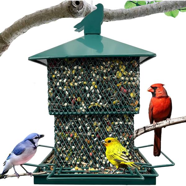 商品名Meleave Bird Feeders for Outdoors Hanging,6.5lbs Large Capacity,and Heavy-Duty Metal Hanging Bird Feeder,Supports Fin...