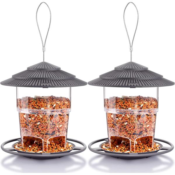 商品名eWonLife Bird Feeders Outdoors Hanging, Squirrel Proof Bird Feeder for Outside, 2 Pack, Easy Clean and Fill, Adjustab...