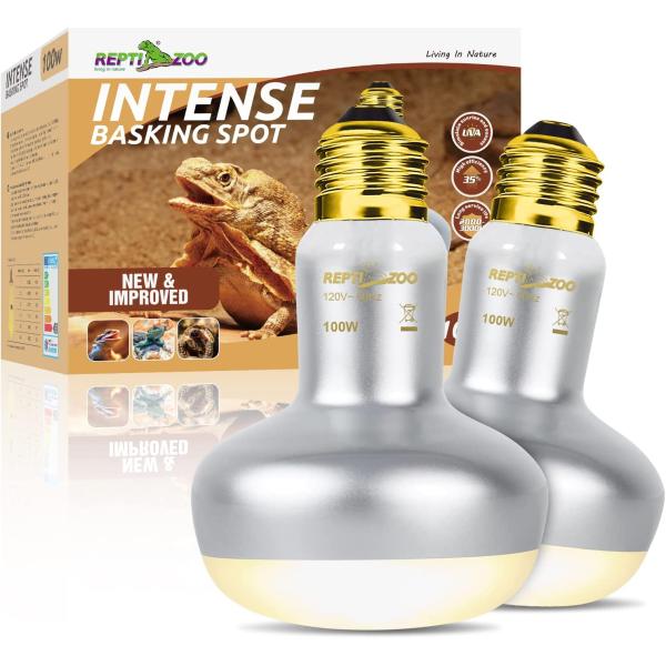 商品名REPTI ZOO 爬虫類ヒートエミッター 100W 2個セット 爬虫類ヒートランプ バスキングスポットランプ 月明かり電球 爬虫類両生類用REPTI ZOO 2 Pack Heat Lamp 100W, Intense Baskin...