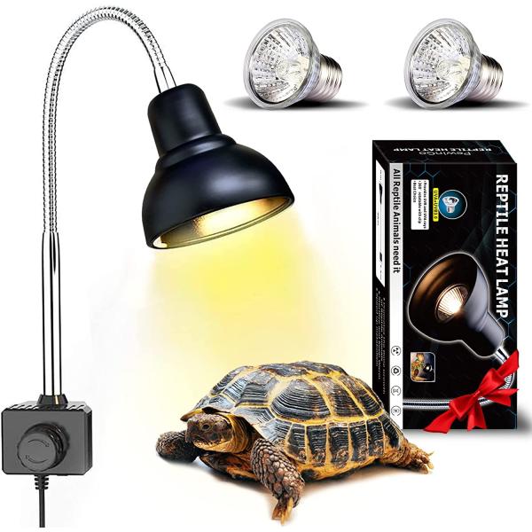 商品名PewinGo Reptile Heat Lamp, Lamp for Aquarium Turtle Tank with 25w+50w Basking Spot Light Bulbs and 360° Swivel Clamp ...