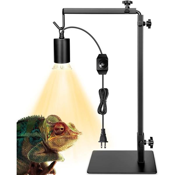 商品名Reptile Heat Lamp with Adjustable Lamp Stand for Reptile, Turtle Heat Lamp Basking Light Bulb with Metal Light Stand ...