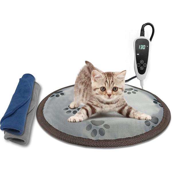 商品名HYDGOOHO Pet Heating Pad, Round-D15in,Cat Heating pad Waterproof, with Smart Thermostat Switch, Adjustable Dog Heatin...