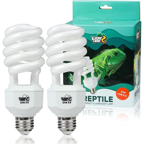 商品名LUCKY HERP 2 Pack UVA UVB Reptile Light, 23W 5.0 UVB Bulb for Tropical and Sub Tropical Reptiles, Compact Fluorescent...