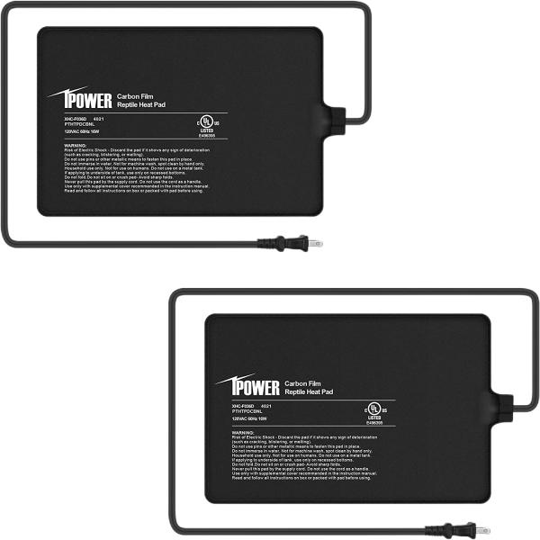 商品名iPower Reptile Heating Pad 8X12 Inch 16W Under Tank Heater Warmer, 30-40 Gallon Terrarium Heat Mat for Amphibian, Pla...
