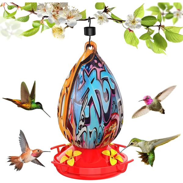 商品名Wosnows ハチドリフィーダー 屋外吊り下げ用 26オンス アメリカ国旗 プラスチック ハチドリフィーダー 漏れ防止 ハチドリフィーダー プラスチックベース 簡単に洗って詰める 庭の外のパティオ吊り下げにWosnows Hummi...