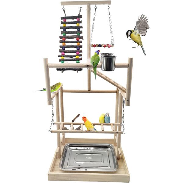 商品名Hamiledyi Large Bird Playground 4 Layers Pet Parrot Playstand Gym Perch Wood Playpen for Parakeets Lovebirds Conure C...