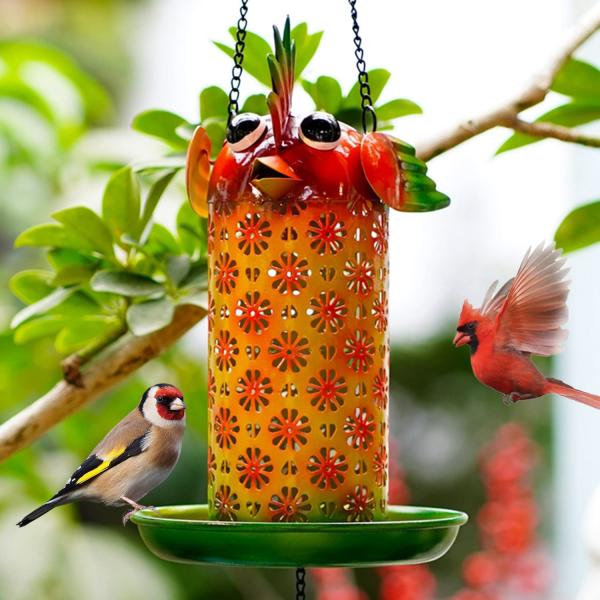 商品名Gifts &amp; Decor 野鳥フィーダー - 高さ10インチ ソーラー野鳥フィーダー 屋外吊り下げ用 - 鳥好き、女性、子供、高齢者へのギフトに (カーディナル)wtreew Solar Cardinal Bird Feed...