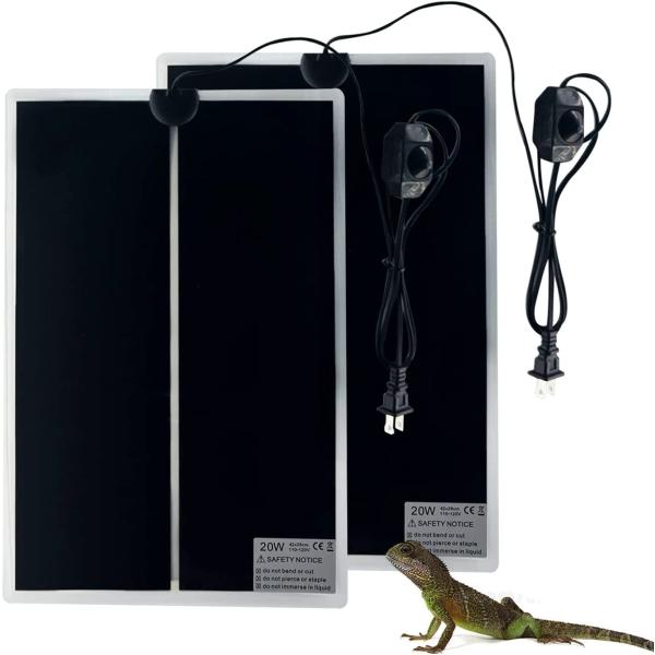 商品名FIPASEN Reptile Heating Mat, 2PCS Reptile Heating Pad with Temperature Adjustment for Reptiles Tortoise Snakes Lizard...