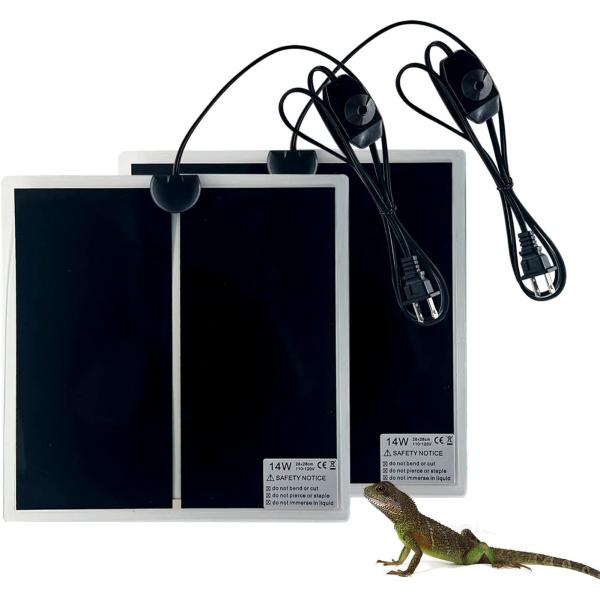商品名FIPASEN Reptile Heating Mat, 2PCS Reptile Heating Pad with Temperature Adjustment for Reptiles Tortoise Snakes Lizard...