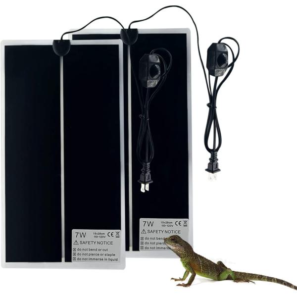 商品名FIPASEN Reptile Heating Mat, 2PCS Reptile Heating Pad with Temperature Adjustment for Reptiles Tortoise Snakes Lizard...