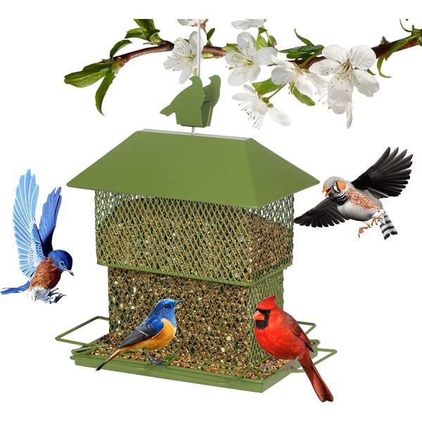 商品名Bird Feeders for Outdoor Hanging, Metal Squirrel Proof Bird Feeder for Outside Wild Birds, 6 Perches 4 lbs Large Seed...