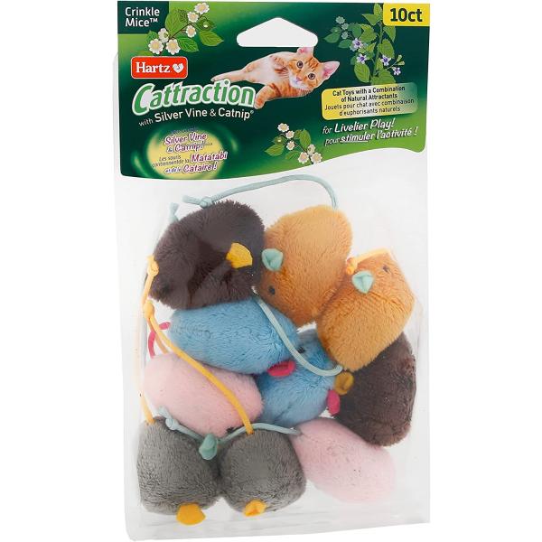 Hartz 【並行輸入品】 Cattraction Crinkle Mice Cat Toy with Silver