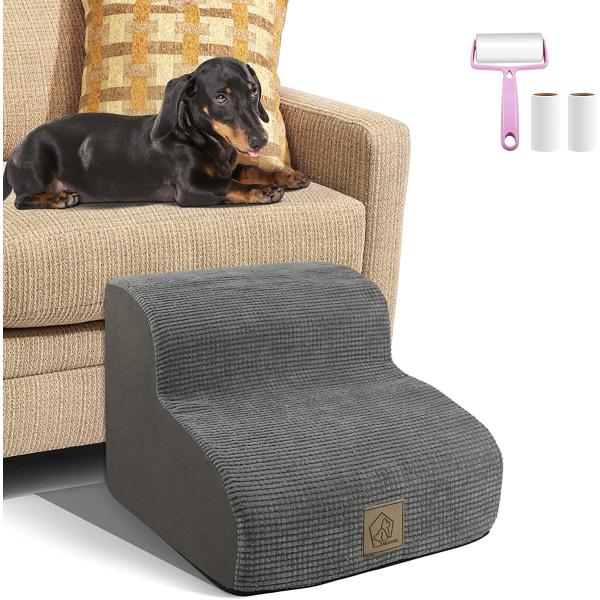 商品名High Density Foam Dog Stairs 2-Tiers,Soft Pet Ramp Steps Stairs for Sofa Bed,Nonslip Bottom Washable Fabric Cover for...