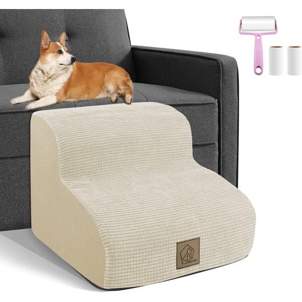 商品名High Density 2-Tiers Foam Pet Stairs for Dogs and Cats Gentle Slope Ramp Steps Stairs for Indoor Small Short Leg Dogs...