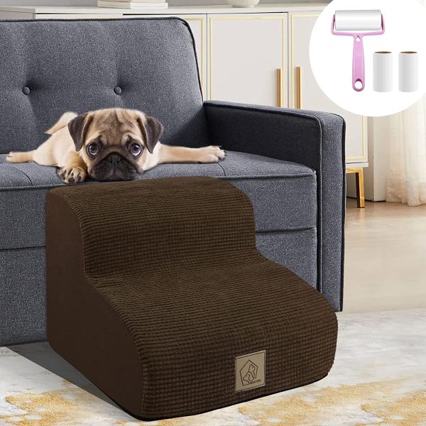 商品名2-Tiers High Density Foam Dog Stairs for Indoor,Soft Pet Ramp Steps Stairs for Old Small Short Leg Dogs and Cats,Nons...
