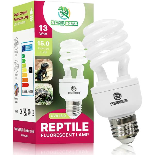 商品名REPTI HOME UVB Reptile Light 15.0, 13W Intense UVA UVB Bulb for Reptiles, Terrarium Compact Fluorescent Lamp, Reptile...