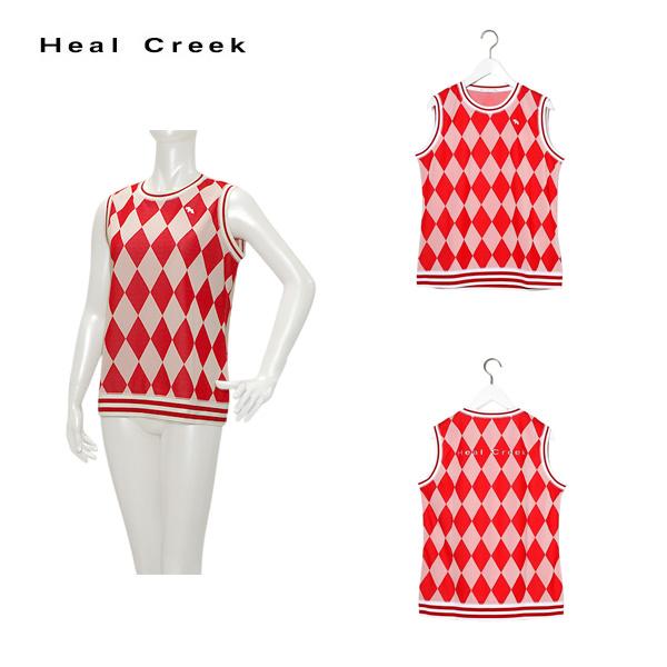 ヒールクリーク Heal Creek レディース 春夏 吸水速乾 ECOカラフルダイヤ柄ベスト サイズ40