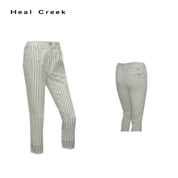 ヒールクリーク Heal Creek レディース 春夏 ストライプ柄 クロップドパンツ