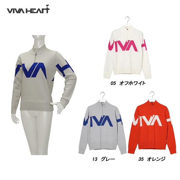 性別レディース商品説明人気のビックロゴニットがハーフジップ付きの衿になり着心地が増しました。気温に合わせ衿を開けれるのでよりアクティブにゴルフを楽しめるアイテムになりました。ゴルフプレイでは後ろ姿も重要な見え感です。VIVAHEARTの前後...