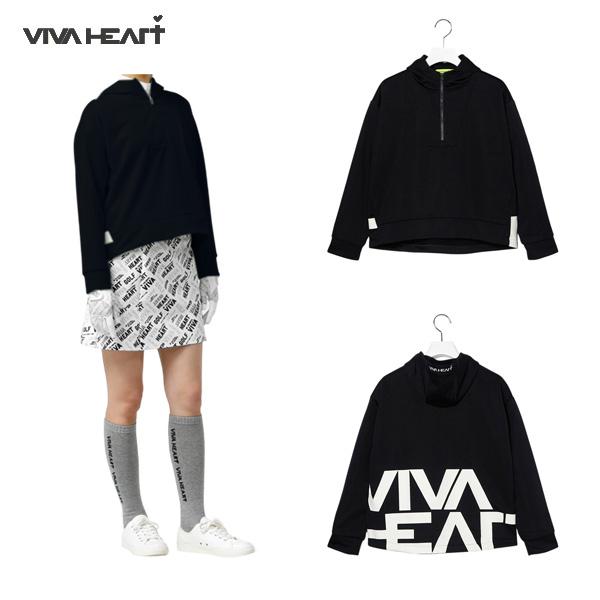 訳あり ビバハート VIVA HEART レディース 春秋 吸水速乾 ビッグロゴハーフジップパーカー