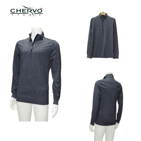 CHERVO（シェルボ） メンズ 秋冬 ストレッチ 保温 ハーフジップ長袖