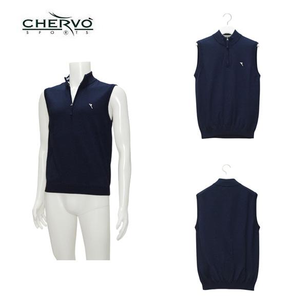 シェルボ CHERVO メンズ 春秋 ハーフジップコットンベスト サイズ46