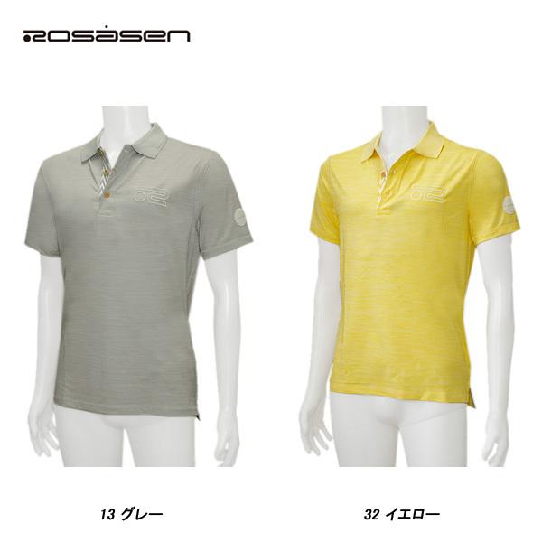 ロサーセン Rosasen メンズ 春夏 UVケア 接触冷感 クールコア メランジ 半袖ポロシャツ