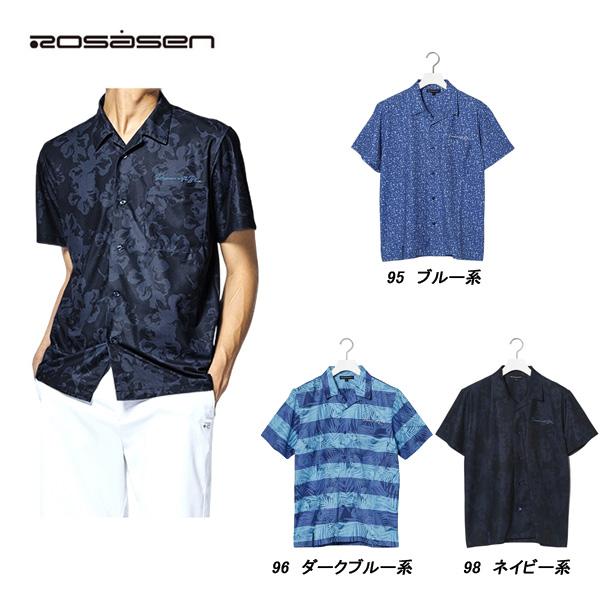 ロサーセン Rosasen メンズ 春夏 UVケア 吸水速乾 ストレッチ エコハイゲージ裏カノコプリントアロハシャツ