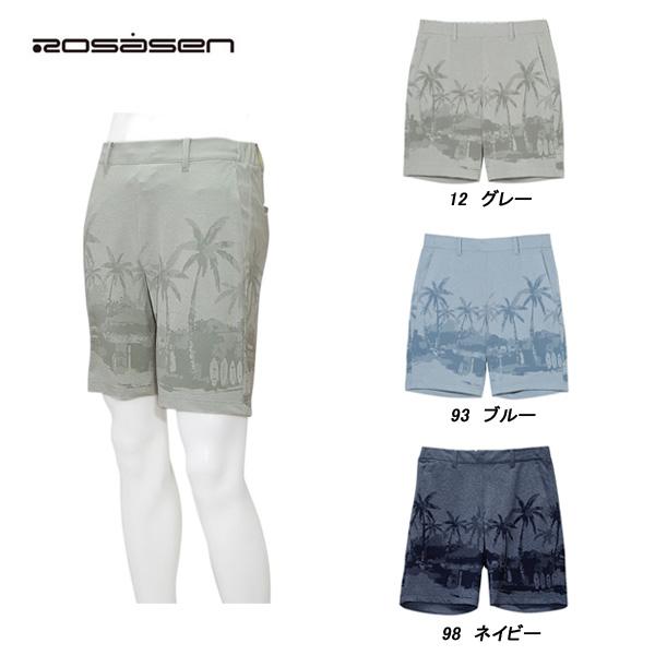 ロサーセン Rosasen メンズ 春夏 UVケア 吸水速乾 ストレッチ パームツリーパネルジャガードショートパンツ
