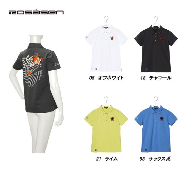 ロサーセン Rosasen レディース 春夏 吸水速乾 UVケア ルーズマンコラボ エコスラブテンジク半袖ポロシャツ