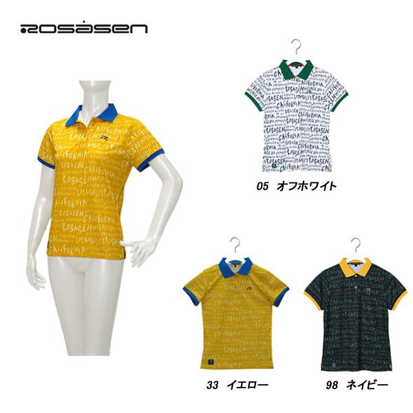 ロサーセン Rosasen レディース 春夏  吸水速乾 UVケア ロゴプリントエコカノコ半袖ポロシャツ