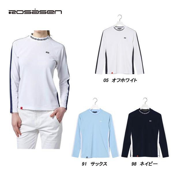 ロサーセン Rosasen レディース 春夏秋 吸水速乾 UVケア ストレッチカノコ長袖モックネックシャツ