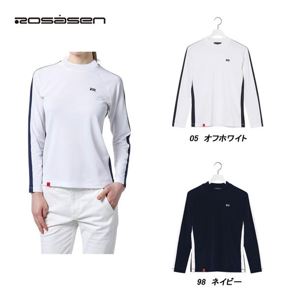 ロサーセン Rosasen レディース 春夏秋 吸水速乾 UVケア ストレッチカノコ長袖モックネックシャツ