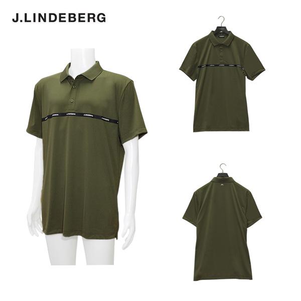 ジェイリンドバーグ J.LINDEBERG メンズ 春夏 4WAYストレッチ 吸水 速乾 フロントロゴテープ半袖ポロシャツ サイズ52(XXL)