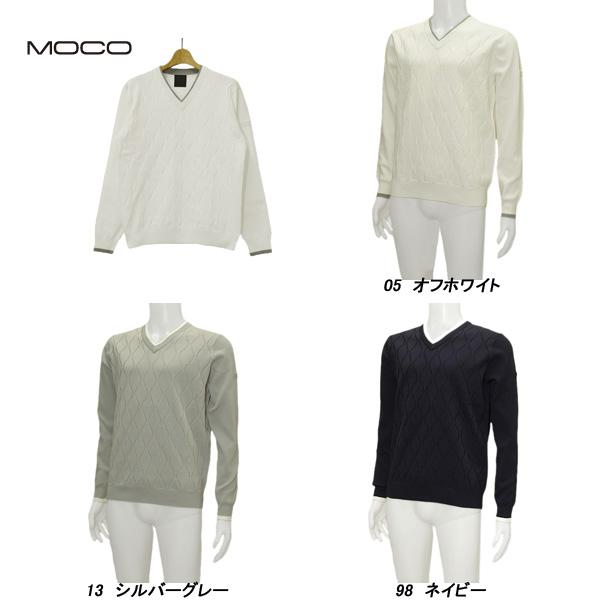 MOCO 長袖Vネックセーター MOCO（モコ） メンズ 秋冬 ウーリーポリエステル Vネックニット