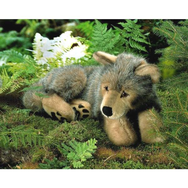 ケーセン（kosen）社 オオカミの子・大（伏せ）ソフト : 木のおもちゃ