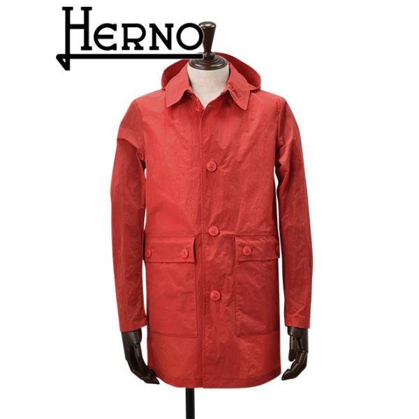 美品　ヘルノ　ステンカラー　レッド　現行　コート ステンカラー (herno or ヘルノ) メンズジャケット・アウター