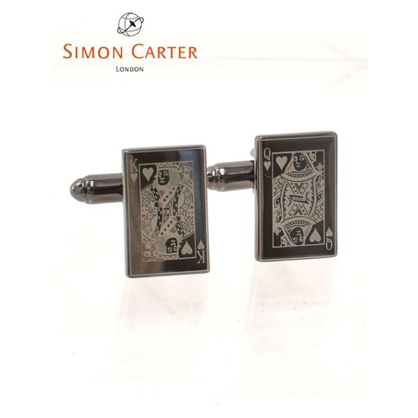 サイモンカーター SIMON CARTER カフリンクス メンズ カフス KING&amp;QUEEN トランプモチーフ シルバー 真鍮 アクセサリー イギリスブランド