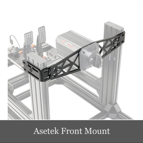 フロントマウントは、見た目がクールなだけでなく、ホイールベースの前部をリグに直接取り付けることで、Asetek SimSports〓 Direct Driveホイールベースをマウントすることができ、迅速かつ頑丈で分かりやすいマウントオプショ...