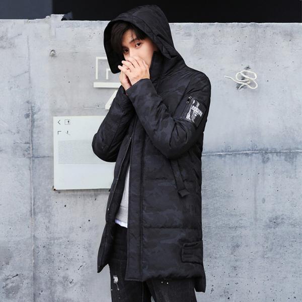 ダウンジャケット ロング ダウンコート フード付き ベンチコート