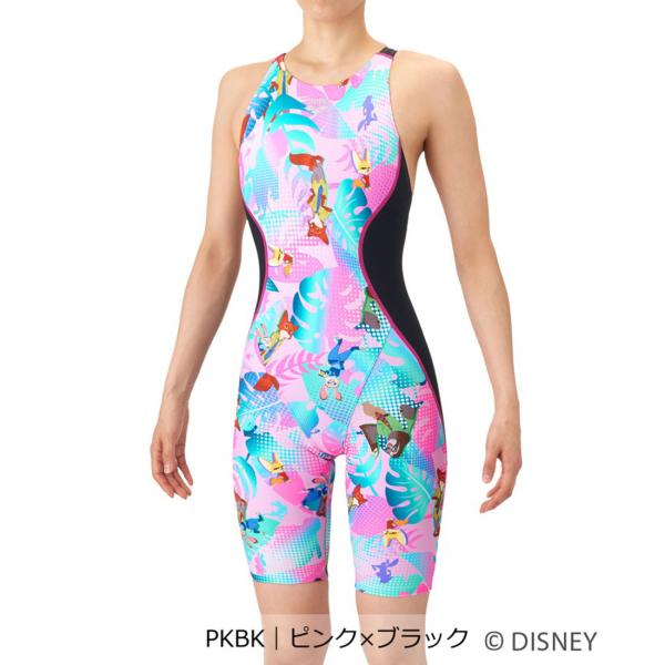 耐久性に優れた TOUGHSUIT（タフスーツ）シリーズの Disney（ディズニー）デザインモデル。環境に配慮したリサイクルポリエステル素材を使用しており、塩素に強く長持ちするため、大会に向けて練習を重ねる頻度が高いスイマーにおすすめのト...