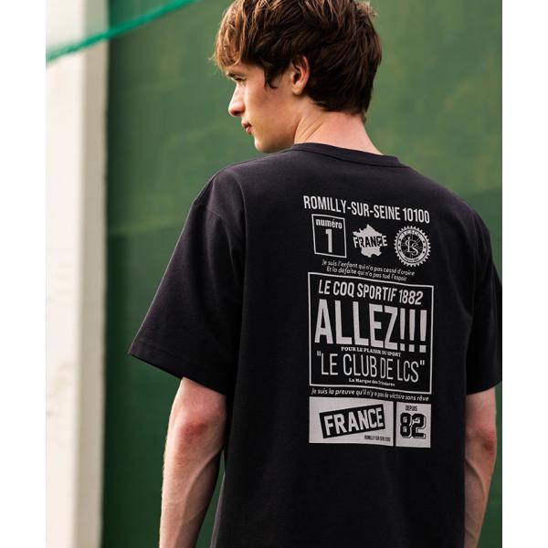 公式 ルコックスポルティフ コットンライクポリエステルバックプリント半袖Tシャツ メンズ 吸汗速乾 UV UPF30 トレーニング LU5FHT01M 25FW