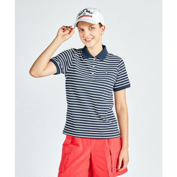 マンシングウェア ポロシャツ M 新品未使用 ボーダー ゴルフ レディース Munsingwear（マンシングウェア） 公式 先染めボーダー鹿子半袖