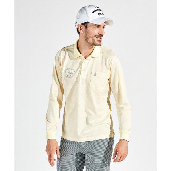 未使用【MUNSINGWEAR】ハイゲージバーズボーダー長袖ポロシャツ 吸汗速乾 descente-store_mg5sls22m