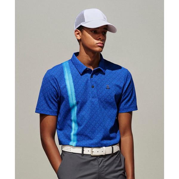 公式 ランバン スポール LANVIN SPORT 鹿の子アートライン半袖シャツ メンズ 吸汗速乾 遮熱 ポロシャツ ゴルフ VG6SHS85M 26SS