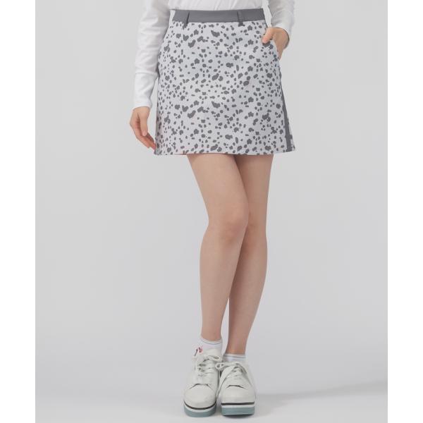 ランバン スカート 吸汗速乾 サンスクリーン ストレッチ UVカット 新品40 LANVIN SPORT ロゴプリントフレアスカート（総丈40cm
