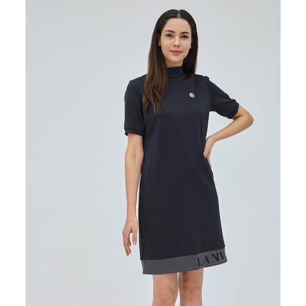 LANVINハイネック 半袖 ゴルフワンピース LANVINハイネック 半袖 ゴルフワンピース LANVIN SPORT モック
